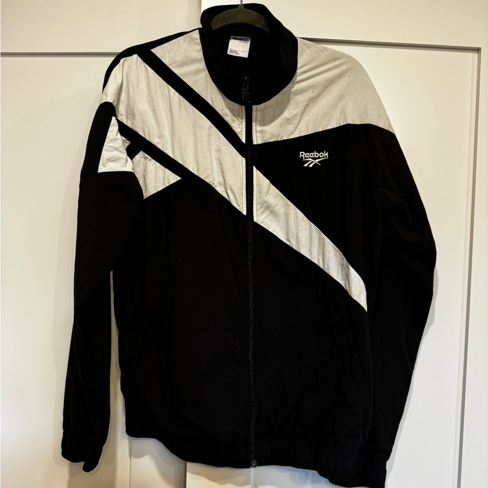 Reebok Black and White Windbreaker